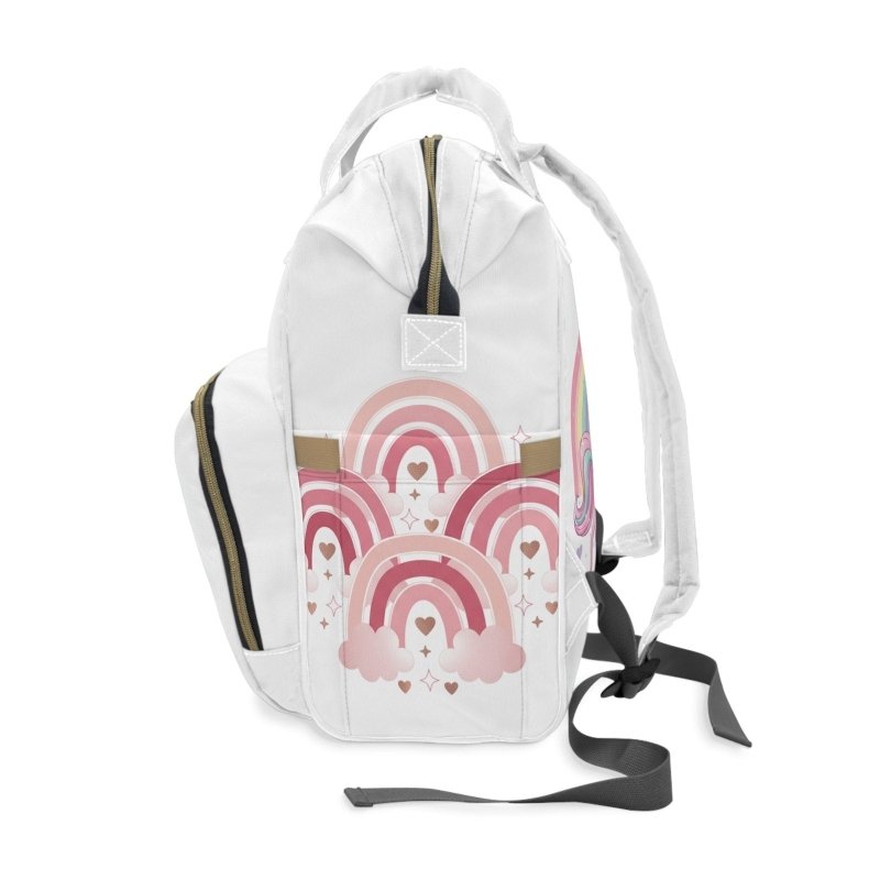 Baby Girls Pink Unicorn Rainbow Diaper Backpack - Hands & Toes