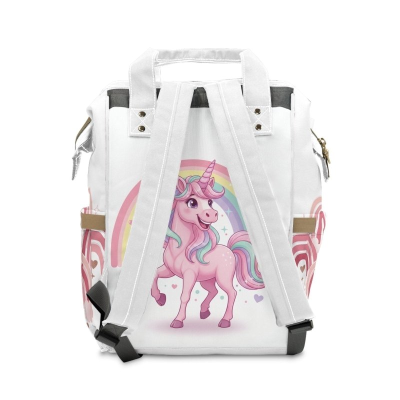Baby Girls Pink Unicorn Rainbow Diaper Backpack - Hands & Toes