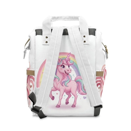 Baby Girls Pink Unicorn Rainbow Diaper Backpack - Hands & Toes