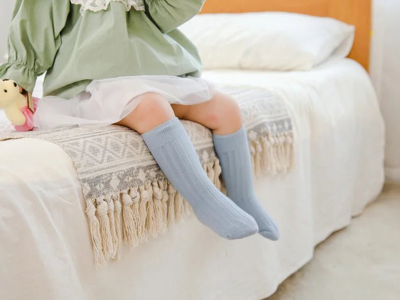 Baby Socks Newborn Kids Infant Girls Boys Knee High Sock Toddler Girl Solid Cotton Stripe Plain Long Sock For 0-3 Years Children