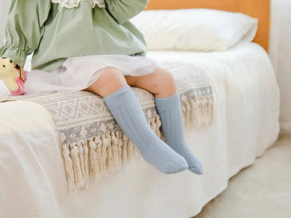 Baby Socks Newborn Kids Infant Girls Boys Knee High Sock Toddler Girl Solid Cotton Stripe Plain Long Sock For 0-3 Years Children