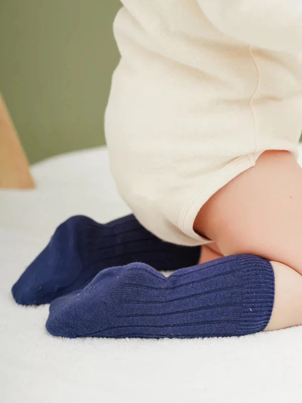 Baby Socks Newborn Kids Infant Girls Boys Knee High Sock Toddler Girl Solid Cotton Stripe Plain Long Sock For 0-3 Years Children