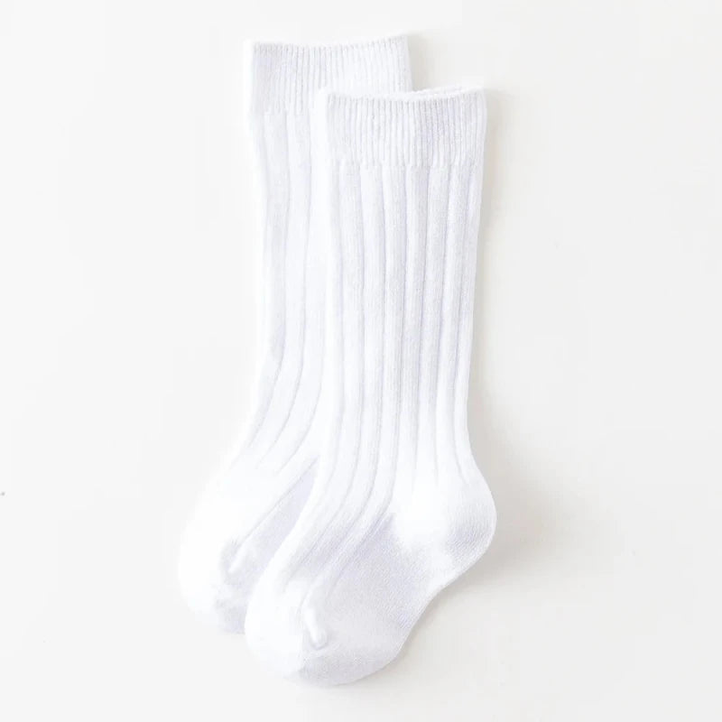 Baby Socks Newborn Kids Infant Girls Boys Knee High Sock Toddler Girl Solid Cotton Stripe Plain Long Sock For 0-3 Years Children
