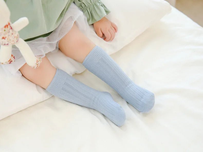 Baby Socks Newborn Kids Infant Girls Boys Knee High Sock Toddler Girl Solid Cotton Stripe Plain Long Sock For 0-3 Years Children