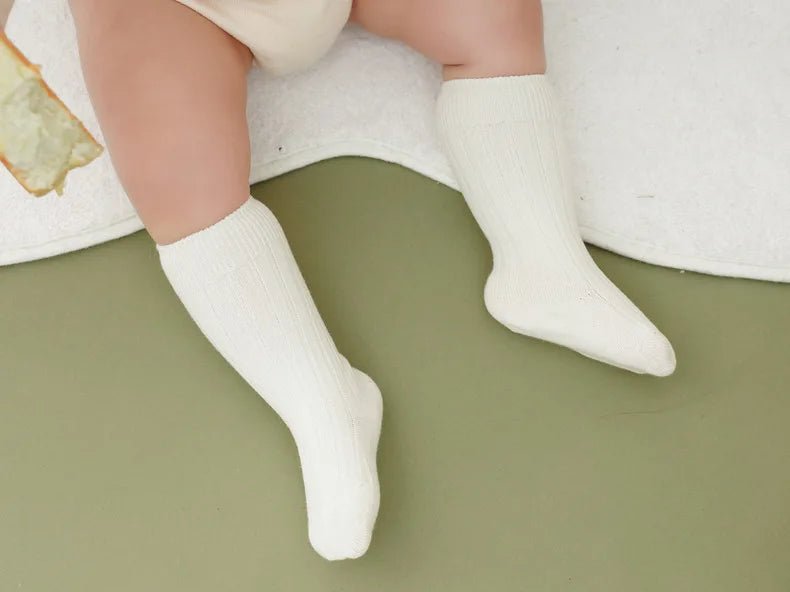 Baby Socks Newborn Kids Infant Girls Boys Knee High Sock Toddler Girl Solid Cotton Stripe Plain Long Sock For 0-3 Years Children