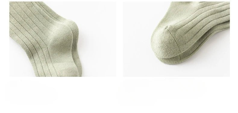 Baby Socks Newborn Kids Infant Girls Boys Knee High Sock Toddler Girl Solid Cotton Stripe Plain Long Sock For 0-3 Years Children