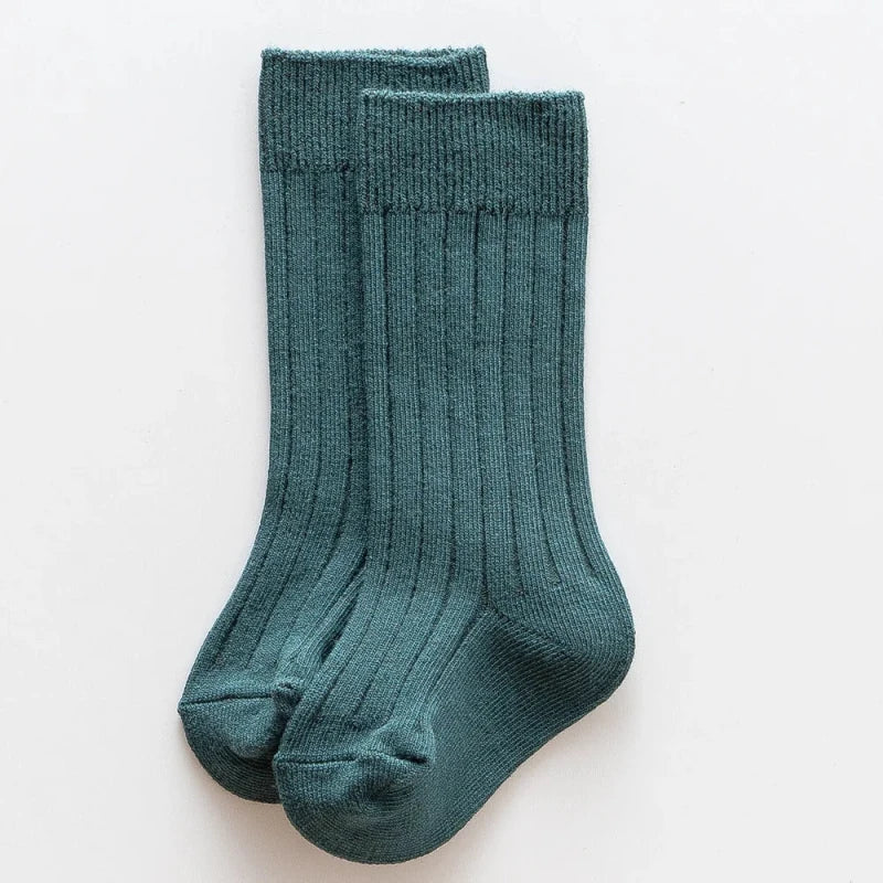 Baby Socks Newborn Kids Infant Girls Boys Knee High Sock Toddler Girl Solid Cotton Stripe Plain Long Sock For 0-3 Years Children