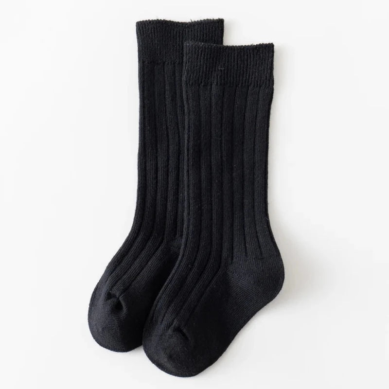 Baby Socks Newborn Kids Infant Girls Boys Knee High Sock Toddler Girl Solid Cotton Stripe Plain Long Sock For 0-3 Years Children