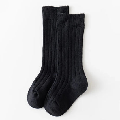 Baby Socks Newborn Kids Infant Girls Boys Knee High Sock Toddler Girl Solid Cotton Stripe Plain Long Sock For 0-3 Years Children