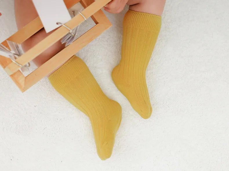 Baby Socks Newborn Kids Infant Girls Boys Knee High Sock Toddler Girl Solid Cotton Stripe Plain Long Sock For 0-3 Years Children