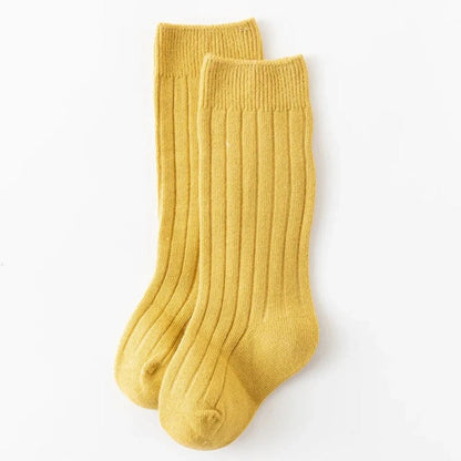 Baby Socks Newborn Kids Infant Girls Boys Knee High Sock Toddler Girl Solid Cotton Stripe Plain Long Sock For 0-3 Years Children