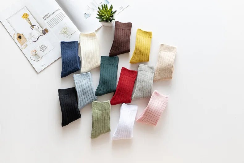 Baby Socks Newborn Kids Infant Girls Boys Knee High Sock Toddler Girl Solid Cotton Stripe Plain Long Sock For 0-3 Years Children