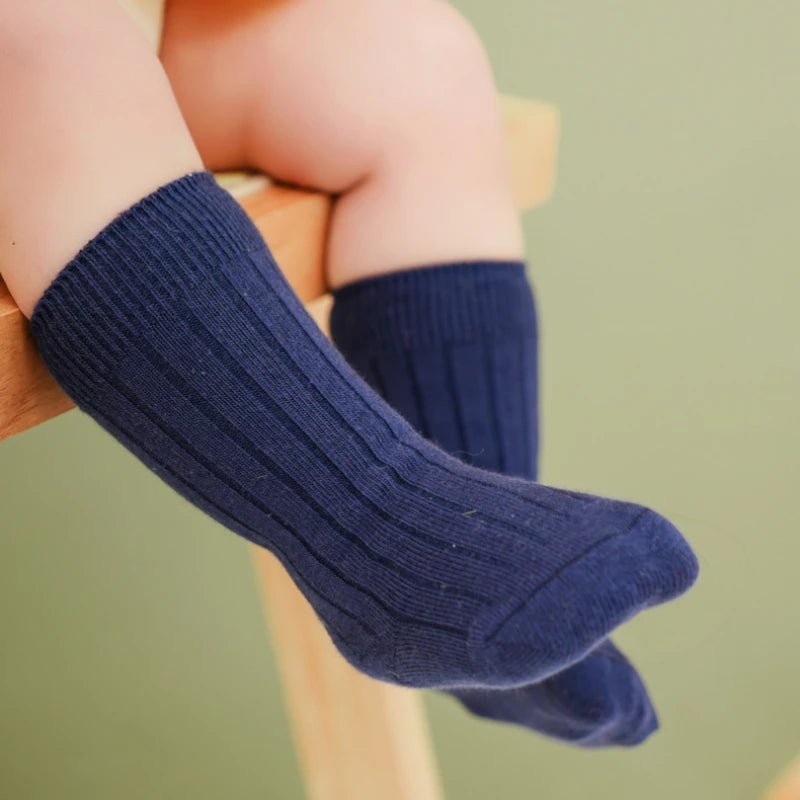 Baby Socks Newborn Kids Infant Girls Boys Knee High Sock Toddler Girl Solid Cotton Stripe Plain Long Sock For 0-3 Years Children