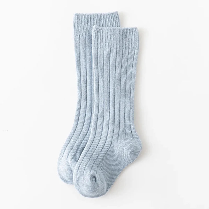 Baby Socks Newborn Kids Infant Girls Boys Knee High Sock Toddler Girl Solid Cotton Stripe Plain Long Sock For 0-3 Years Children