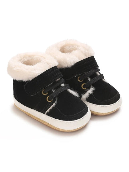 Baby Walking Shoes Winter and Boots Solid Color Plush Warm Soft Non Slip Rubber Sole Learning To Walk - Hands & Toes