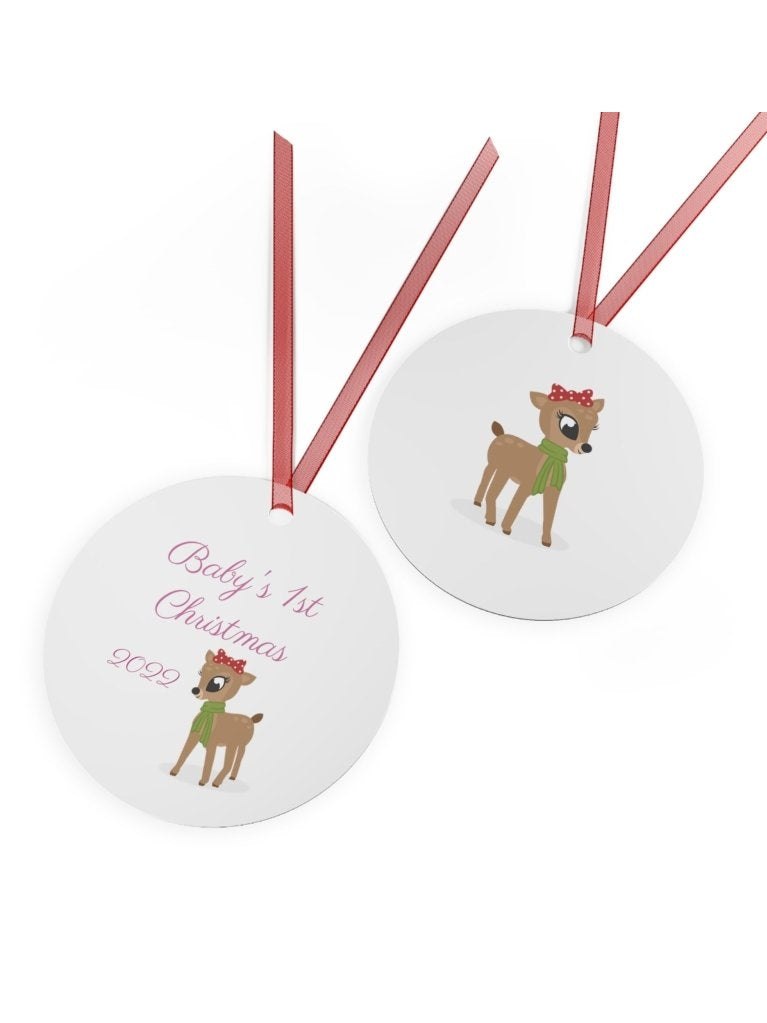 Babys 1st Christmas Metal Ornaments-YEAR2023