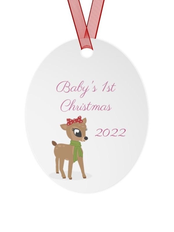 Babys 1st Christmas Metal Ornaments-YEAR2023