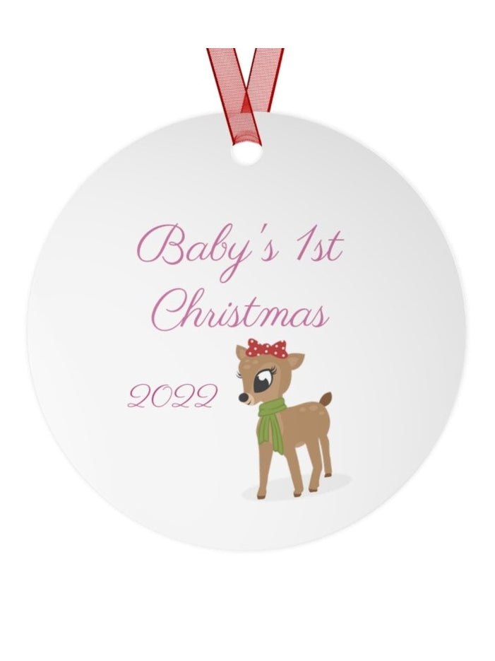 Babys 1st Christmas Metal Ornaments-YEAR2023