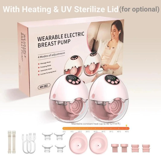 Breast Pump Electric Handsfree BPA Free With Heating & UV Sterilize Lid Optional Wireless Upgrade Wearable Breastfeeding Pump - Hands & Toes