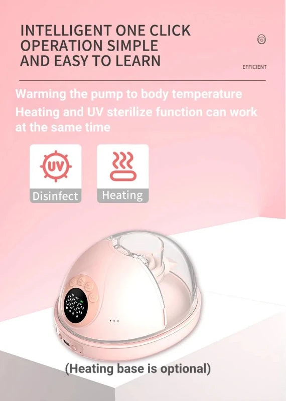 Breast Pump Electric Handsfree BPA Free With Heating & UV Sterilize Lid Optional Wireless Upgrade Wearable Breastfeeding Pump - Hands & Toes