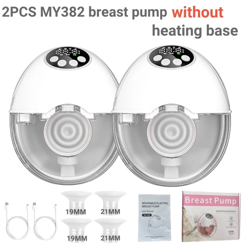 Breast Pump Electric Handsfree BPA Free With Heating & UV Sterilize Lid Optional Wireless Upgrade Wearable Breastfeeding Pump - Hands & Toes