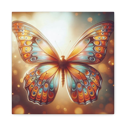 Butterfly Canvas Wall Art Print, Colorful Home Decor, Nursery, Kids Room Decor Orange and Blue Butterfly Canvas - Hands & Toes