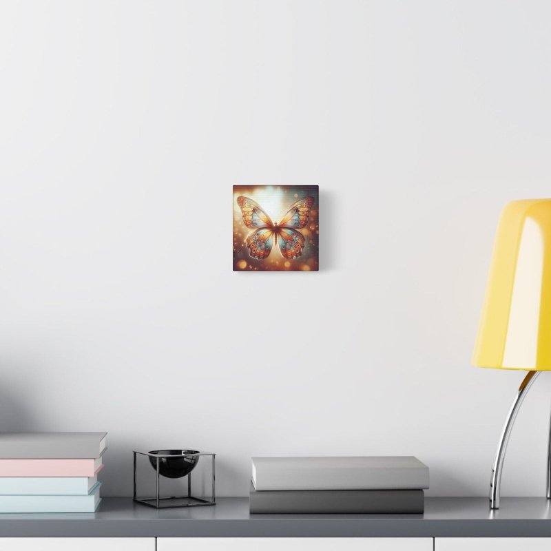 Butterfly Canvas Wall Art Print, Colorful Home Decor, Nursery, Kids Room Decor Orange and Blue Butterfly Canvas - Hands & Toes