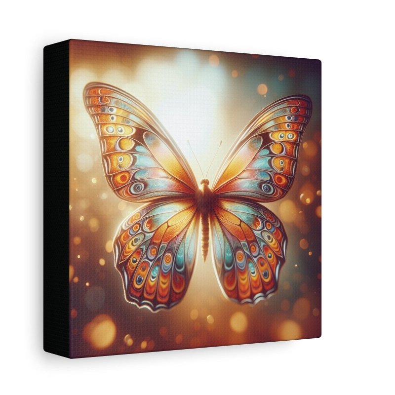 Butterfly Canvas Wall Art Print, Colorful Home Decor, Nursery, Kids Room Decor Orange and Blue Butterfly Canvas - Hands & Toes