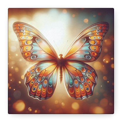 Butterfly Canvas Wall Art Print, Colorful Home Decor, Nursery, Kids Room Decor Orange and Blue Butterfly Canvas - Hands & Toes