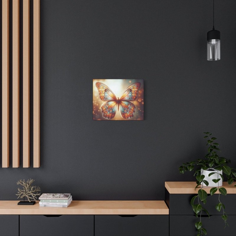 Butterfly Canvas Wall Art Print, Colorful Home Decor, Nursery, Kids Room Decor Orange and Blue Butterfly Canvas - Hands & Toes