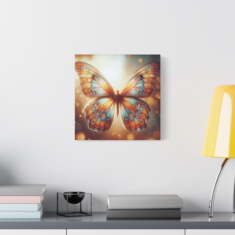 Butterfly Canvas Wall Art Print, Colorful Home Decor, Nursery, Kids Room Decor Orange and Blue Butterfly Canvas - Hands & Toes