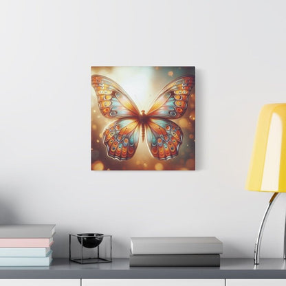 Butterfly Canvas Wall Art Print, Colorful Home Decor, Nursery, Kids Room Decor Orange and Blue Butterfly Canvas - Hands & Toes