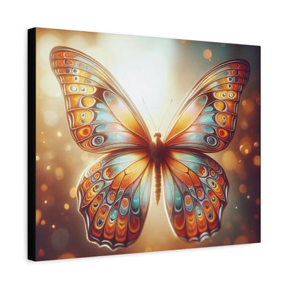 Butterfly Canvas Wall Art Print, Colorful Home Decor, Nursery, Kids Room Decor Orange and Blue Butterfly Canvas - Hands & Toes