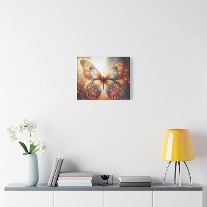 Butterfly Canvas Wall Art Print, Colorful Home Decor, Nursery, Kids Room Decor Orange and Blue Butterfly Canvas - Hands & Toes