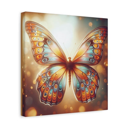 Butterfly Canvas Wall Art Print, Colorful Home Decor, Nursery, Kids Room Decor Orange and Blue Butterfly Canvas - Hands & Toes