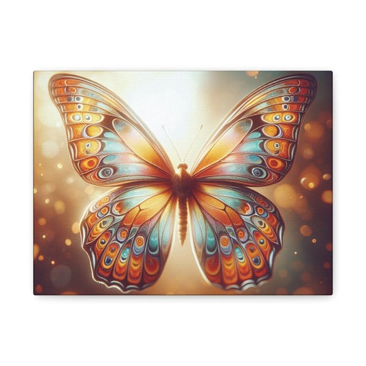 Butterfly Canvas Wall Art Print, Colorful Home Decor, Nursery, Kids Room Decor Orange and Blue Butterfly Canvas - Hands & Toes
