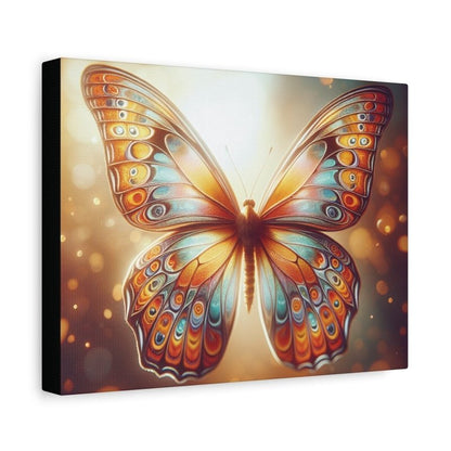 Butterfly Canvas Wall Art Print, Colorful Home Decor, Nursery, Kids Room Decor Orange and Blue Butterfly Canvas - Hands & Toes