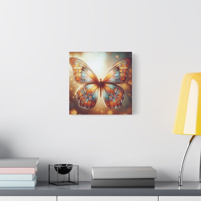 Butterfly Canvas Wall Art Print, Colorful Home Decor, Nursery, Kids Room Decor Orange and Blue Butterfly Canvas - Hands & Toes