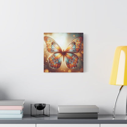 Butterfly Canvas Wall Art Print, Colorful Home Decor, Nursery, Kids Room Decor Orange and Blue Butterfly Canvas - Hands & Toes
