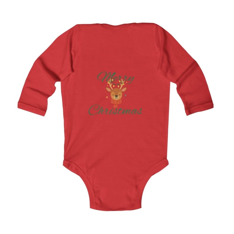 Infant Bodysuit Babys 1st Christmas Cute Teddy in Santa Hat “Merry Christmas” Baby Onesie - Hands & Toes