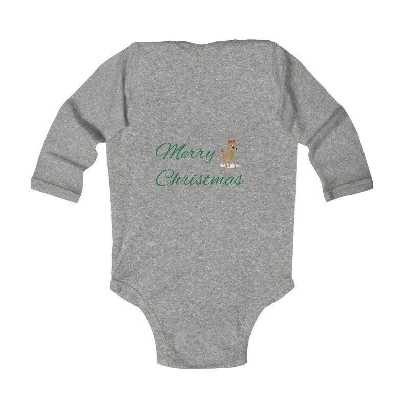 Infant Bodysuit Babys 1st Christmas Cute Teddy in Santa Hat “Merry Christmas” Baby Onesie - Hands & Toes