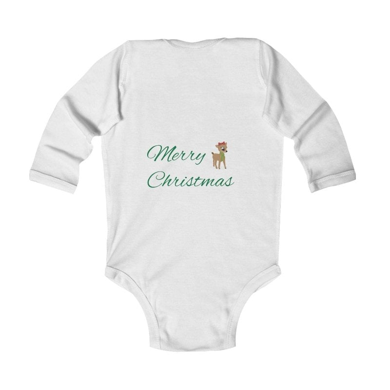 Infant Bodysuit Babys 1st Christmas Cute Teddy in Santa Hat “Merry Christmas” Baby Onesie - Hands & Toes