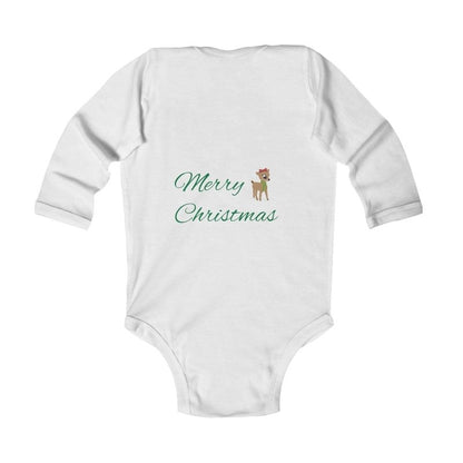 Infant Bodysuit Babys 1st Christmas Cute Teddy in Santa Hat “Merry Christmas” Baby Onesie - Hands & Toes