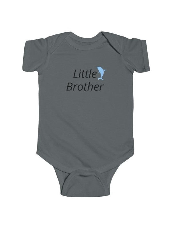 Little Brother Infant Bodysuit – Cute Blue Dolphin Baby Onesie - Hands & Toes