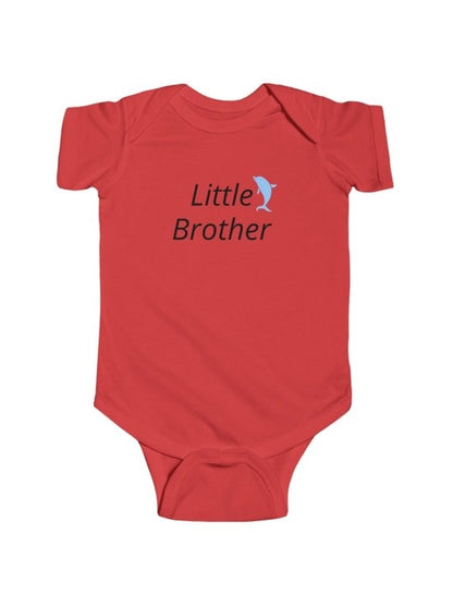 Little Brother Infant Bodysuit – Cute Blue Dolphin Baby Onesie - Hands & Toes