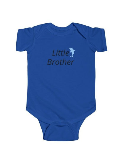 Little Brother Infant Bodysuit – Cute Blue Dolphin Baby Onesie - Hands & Toes