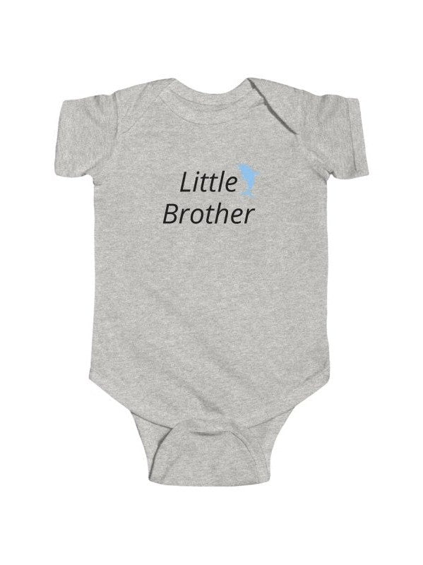 Little Brother Infant Bodysuit – Cute Blue Dolphin Baby Onesie - Hands & Toes