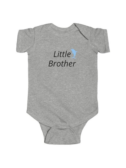 Little Brother Infant Bodysuit – Cute Blue Dolphin Baby Onesie - Hands & Toes