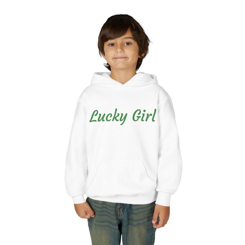 Lucky Girl Youth Hoodie — Shamrock St. Patrick’s Day Pullover - Hands & Toes