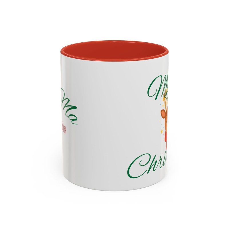 MAMA Est. YEAR Merry Christmas Reindeer Coffee Mug — Merry Christmas Holiday Gift 11/15oz
